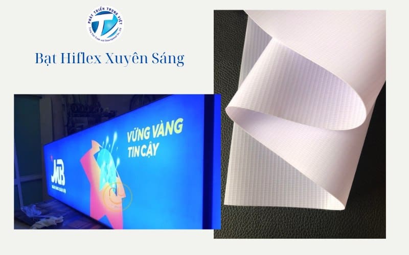 Bạt hiflex xuyên sáng làm hộp đèn